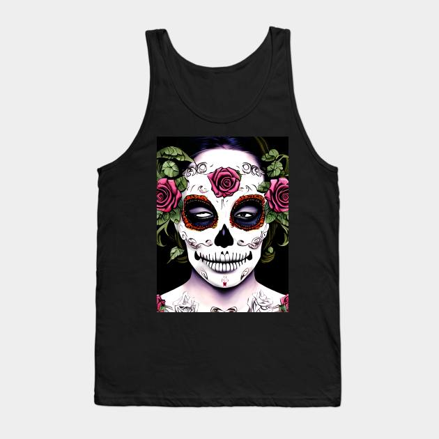 Sugar Skull Girl Tank Top by animegirlnft